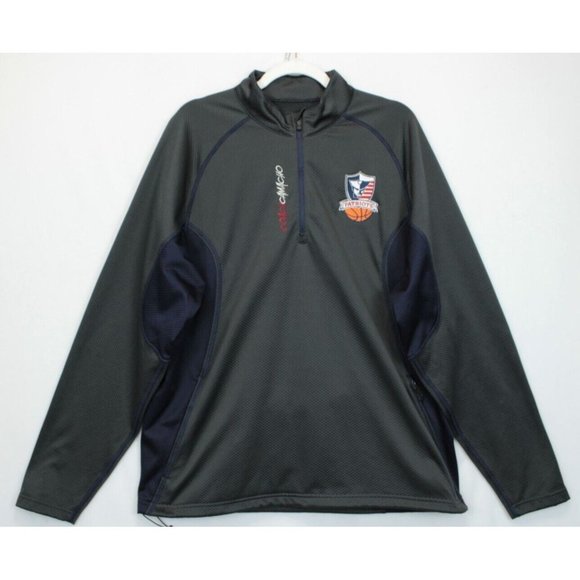 X Grain 1/4 Zip Sweatshirt Women M Pull Over Zip Pockets Olive Blue Basketball - Picture 1 of 8